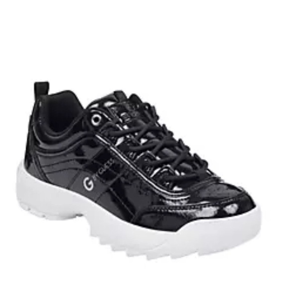 G by GUESS, Black Patent WYATT Sneakers, Size 9 - Picture 1 of 8